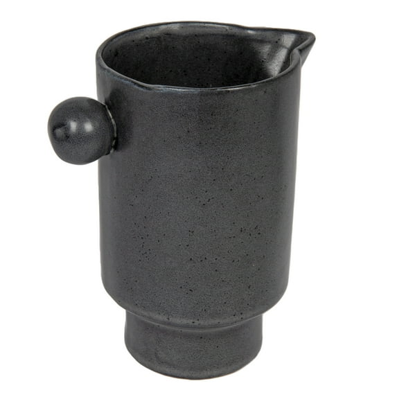 Creative Co-Op Modern Small Stoneware Pitcher or Vase, Charcoal Grey