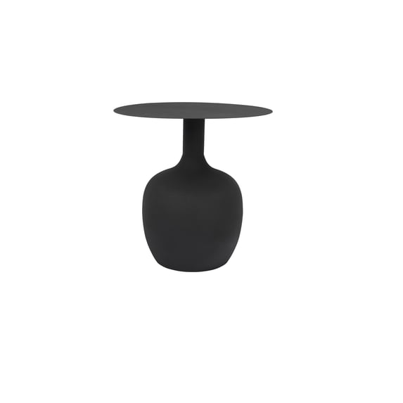 Creative Co-Op Modern Textured Round Metal Side Table, Black