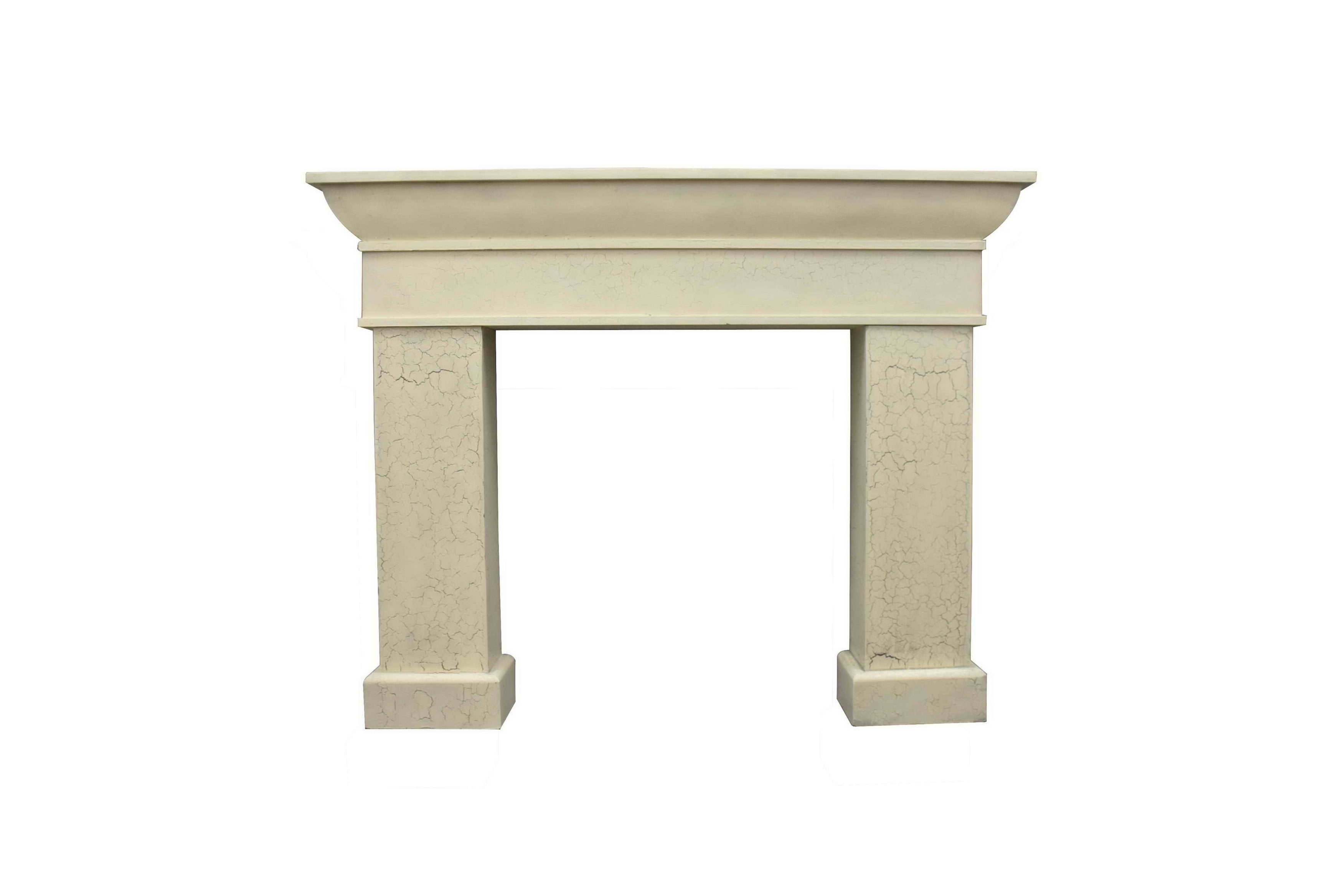 Cream Distressed Fir Wood Wall Mount Fireplace Mantel