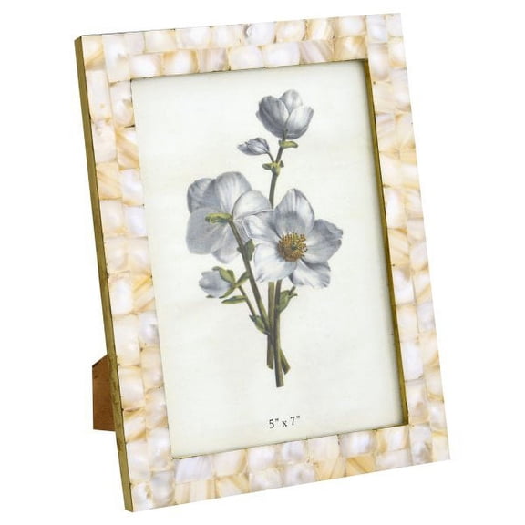 Creative Co-Op Mother of Pearl Photo Frame (Holds 5" x 7" Photo)