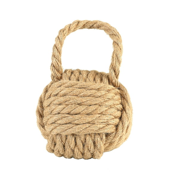 Creative Co-Op Nautical Rope Knot Decorative Cotton Door Stop, Natural