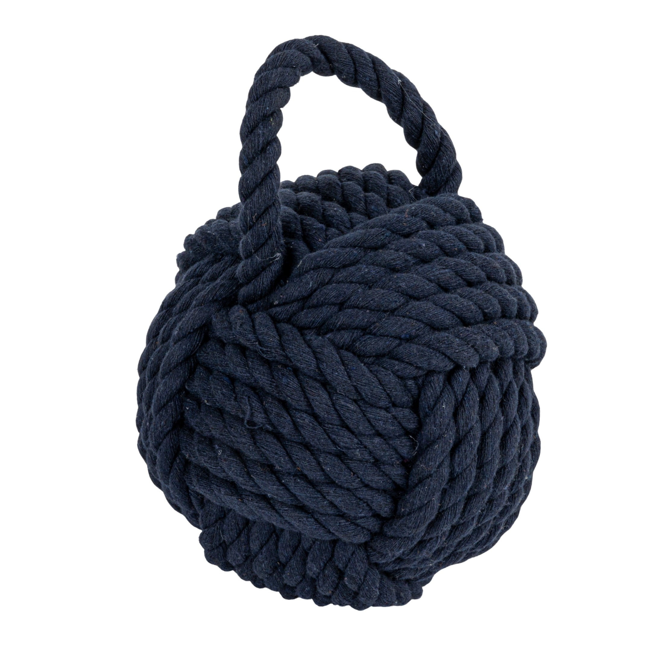 Creative Co-Op Nautical Rope Knot Decorative Cotton Door Stop, Navy Blue