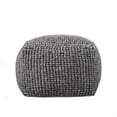 thumbnail image 1 of Creative Co-Op New Zealand Wool Square Pouf, Grey, 1 of 6