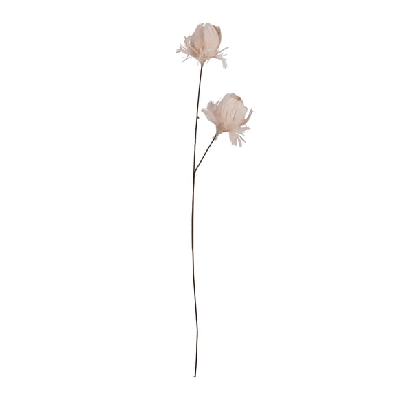 Creative Co-Op Organic Feather Flower Stem Decor, Pink