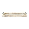 thumbnail image 1 of Creative Co-Op Oversize Decorative Rattan Tray with Metal Handles, Whitewash Finish, 1 of 8