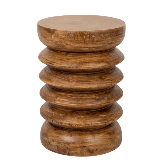 Creative Co-Op Paulownia Wood Accordion End Table, Honey Walnut