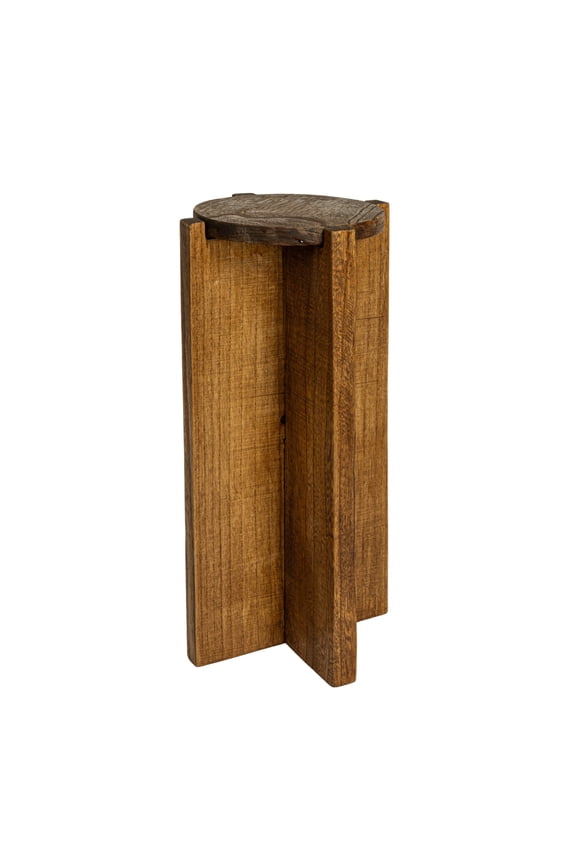 Paulownia Wood Round Accent Table, Brown