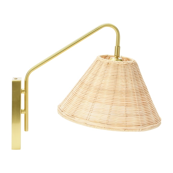 Creative Co-Op Rattan and Metal Wall Sconce