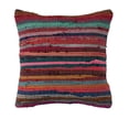 thumbnail image 1 of Creative Co-Op Recycled Striped Cotton Chindi Throw Pillow, Multicolor, 1 of 1
