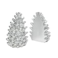 thumbnail image 1 of Creative Co-Op Resin Pinecone Bookends, Silver Finish, 1 of 5