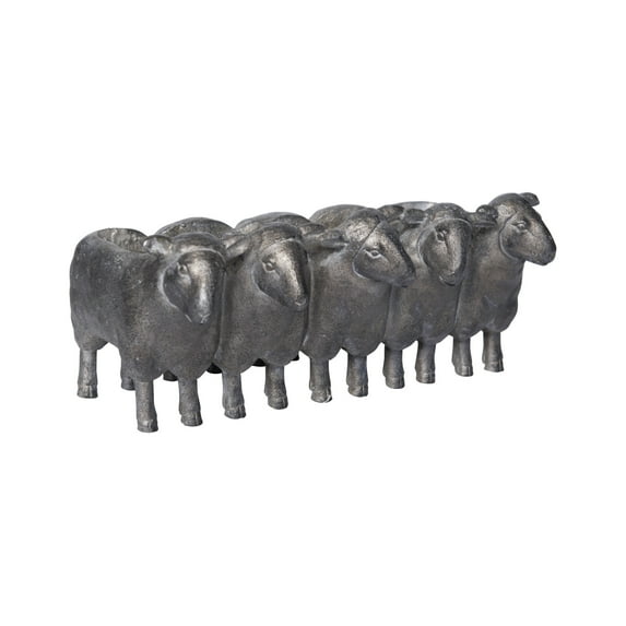 Creative Co-Op Resin Sheep Planter with Distressed Finish, Iron
