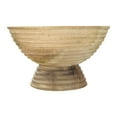 thumbnail image 1 of Creative Co-Op Ridged Mango Wood Footed Bowl, 1 of 7