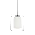 thumbnail image 1 of Creative Co-Op Robert Stevenson Lighting Ezra - Metal and Frosted Glass Convertible Flush Mount/Pendant Ceiling Light, Chrome, 1 of 10