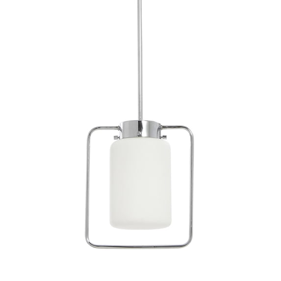 Creative Co-Op Robert Stevenson Lighting Ezra - Metal and Frosted Glass Convertible Flush Mount/Pendant Ceiling Light, Chrome