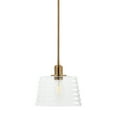 thumbnail image 1 of Creative Co-Op Robert Stevenson Lighting Rhodes - Metal and Clear Ribbed Glass Ceiling Light, Brushed Brass, 1 of 7