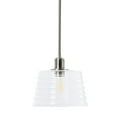 thumbnail image 1 of Creative Co-Op Robert Stevenson Lighting Rhodes - Metal and Clear Ribbed Glass Ceiling Light, Brushed Nickel, 1 of 7