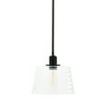 thumbnail image 1 of Creative Co-Op Robert Stevenson Lighting Rhodes - Metal and Clear Ribbed Glass Ceiling Light, Matte Black, 1 of 7