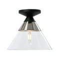 thumbnail image 1 of Creative Co-Op Robert Stevenson Lighting Theo - Metal and Conical Glass Flush Mount Ceiling Light, Matte Black and Brushed Nickel, 1 of 6