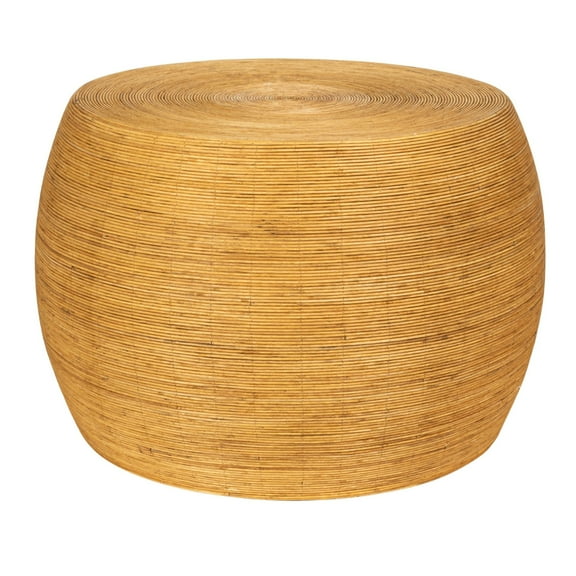 Creative Co-Op Round Bamboo Rattan Barrel Coffee Table, Natural