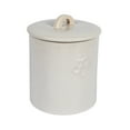 Creative CoOp Round Debossed Stoneware Treat Canister with Paw Print