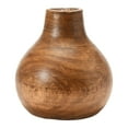 thumbnail image 1 of Creative Co-Op Round Decorative Paulownia Wood Pedestal Vase, Brown, 1 of 8