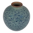 thumbnail image 1 of Creative Co-Op Round Decorative Terra-cotta Vase with Transferware Pattern, Blue, 1 of 4