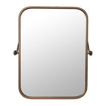 Creative Co-Op Round Edge Metal Framed Pivot Wall Mirror, Copper