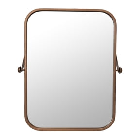 Creative Co-Op Round Edge Metal Framed Pivot Wall Mirror, Copper