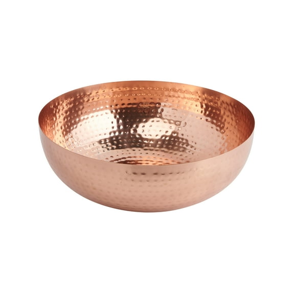 Creative Co-Op Round Hammered Metal Bowl, Copper Finish