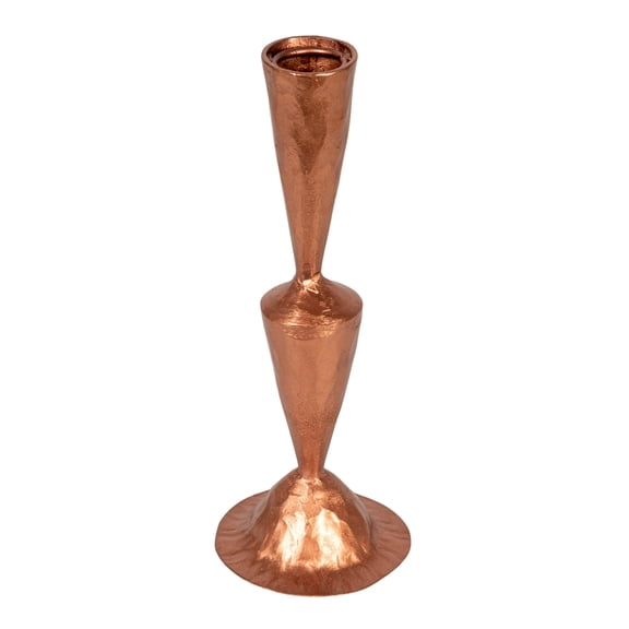 Creative Co-Op Round Hand-Forged Cast Metal Taper Holder, Copper Finish
