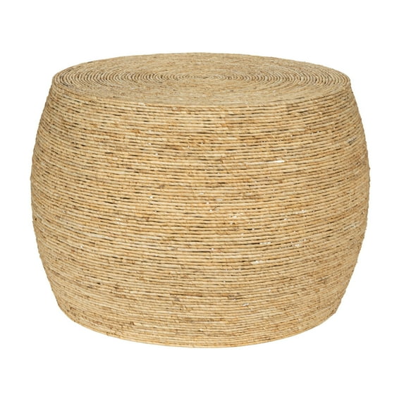 Creative Co-Op Round Handwoven Corn Rope Barrel Coffee Table, Natural