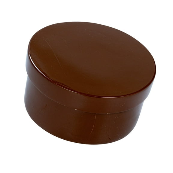 Creative Co-Op Round Lacquered Bamboo Container with Lid, Caramel Brown