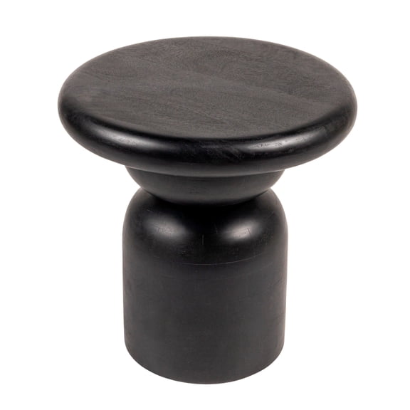 Creative Co-Op Round Mango Wood Accent Table, Black Finish