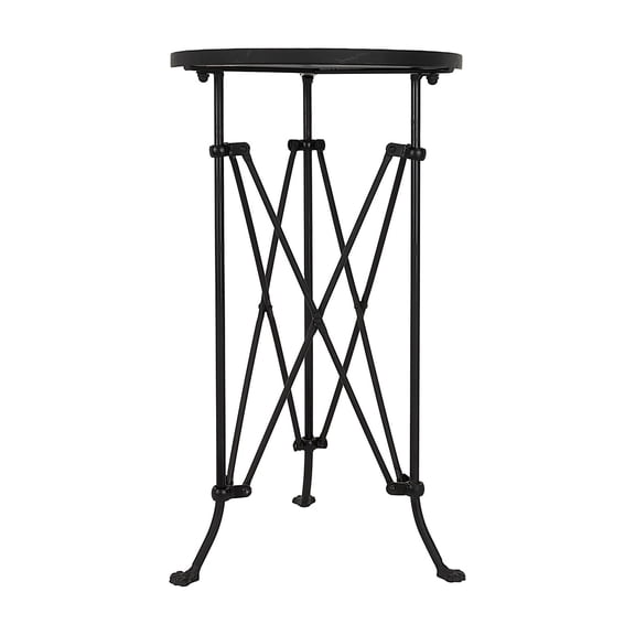 Creative Co-Op Round Metal Side Table with Claw Feet, Black