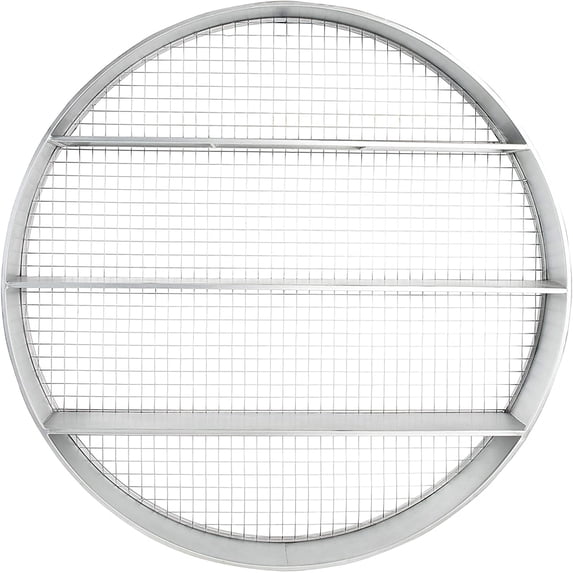 Creative Co-Op Round Metal Wall Decor with 4 Shelves & Wire Back