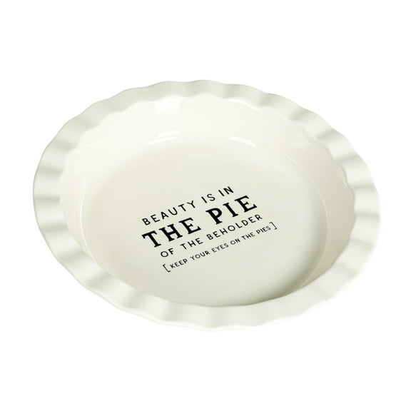 Creative Co-Op Round Stoneware Pie Dish, White
