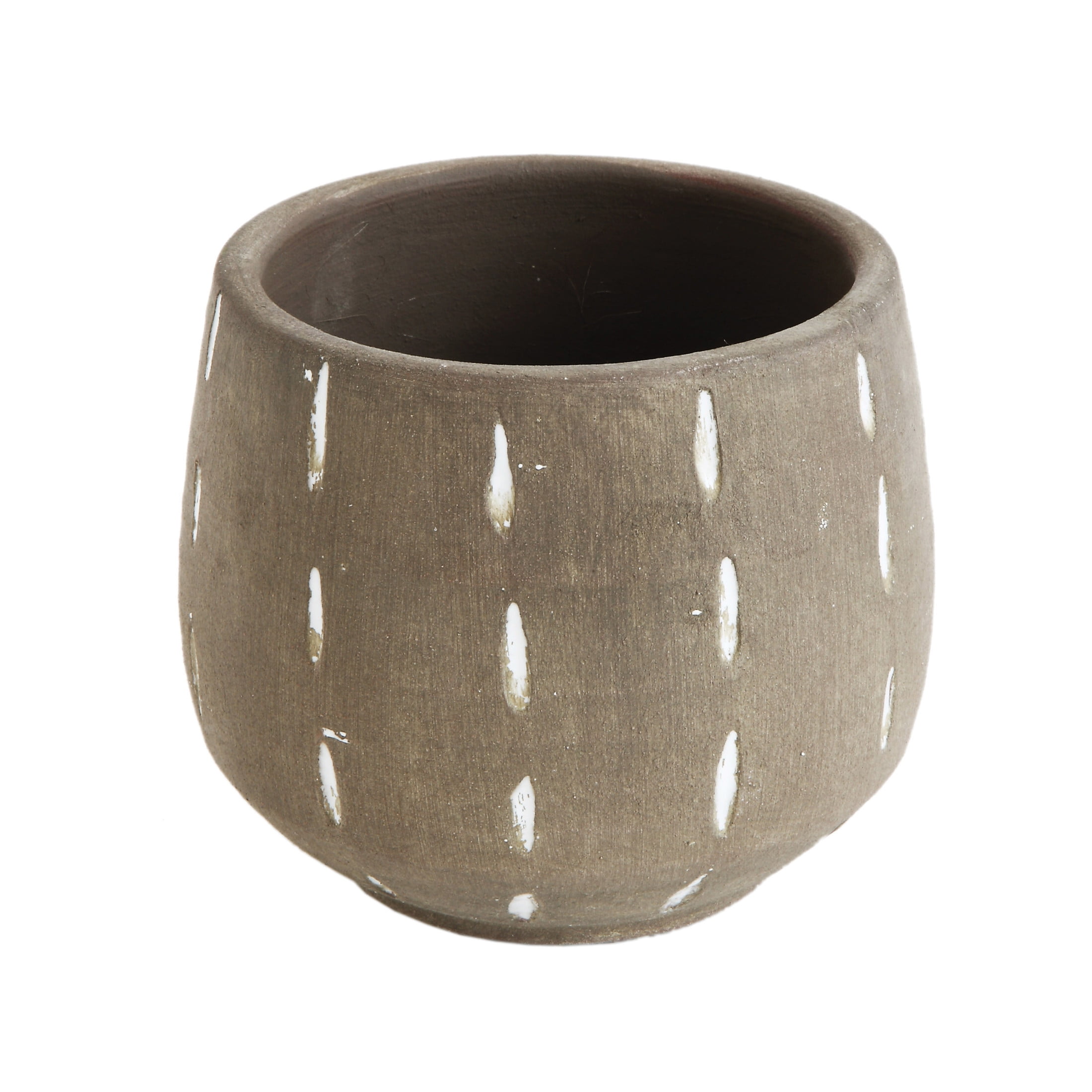 Creative Co-Op Round Terracotta Planter with Hand Painted Lines and Glazed  Finish, Grey - Walmart.com