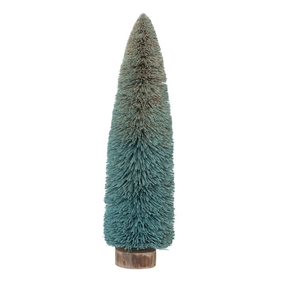 Creative Co-Op Sisal Bottle Brush Tree with Wood Base, Blue Ombre