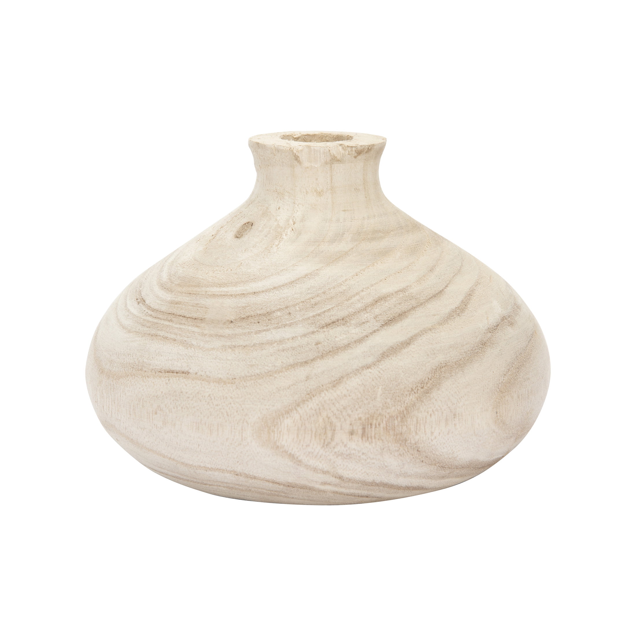 Natural Paulownia Wood 7.5" Bouquet Vase