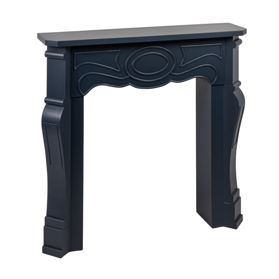 Creative Co-Op Small Victorian Decorative Fireplace Mantel, Blue Finish