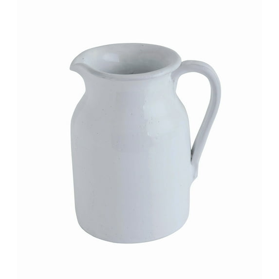 Creative Co-Op Small White Terracotta Pitcher