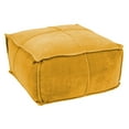 thumbnail image 1 of Creative Co-Op Square Cotton Velvet Pouf Seat, Goldenrod Yellow, 1 of 9