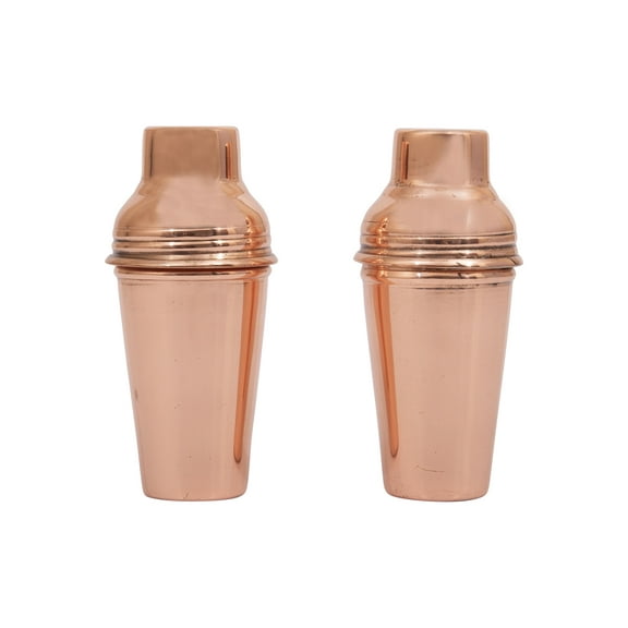 Creative Co-Op Stainless Steel Salt & Pepper Shakers with Copper Finish (Set of 2 Pieces)