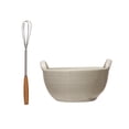thumbnail image 1 of Creative Co-Op Stoneware Batter Bowl Whisk, 1 of 4