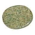 thumbnail image 1 of Creative Co-Op Stoneware Platter with Wax Relief Botanicals, Green, 1 of 1