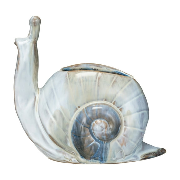 Creative Co-Op Stoneware Snail Vase/Planter with Reactive Glaze, Multicolor