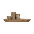 thumbnail image 1 of Creative Co-Op Stoneware Vases and Candle Holder on Tray, Brown, 1 of 4