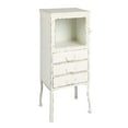 thumbnail image 1 of Creative Co-Op Storage Metal Cabinet with 3 Drawers, Distressed White, 1 of 10