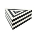 thumbnail image 1 of Creative Co-Op Striped Reclaimed Wood and Resin Triangular Box, Black and White, 1 of 1