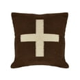 thumbnail image 1 of Creative Co-Op Swiss Cross Cotton Wool Throw Pillow, Brown and Natural, 1 of 7